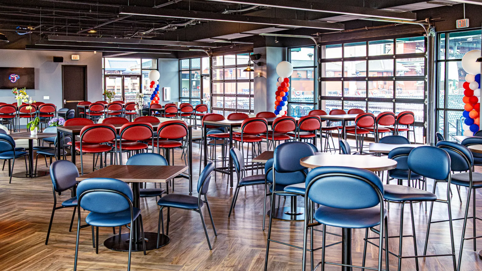 A classroom-style setup inside Harbour Hall