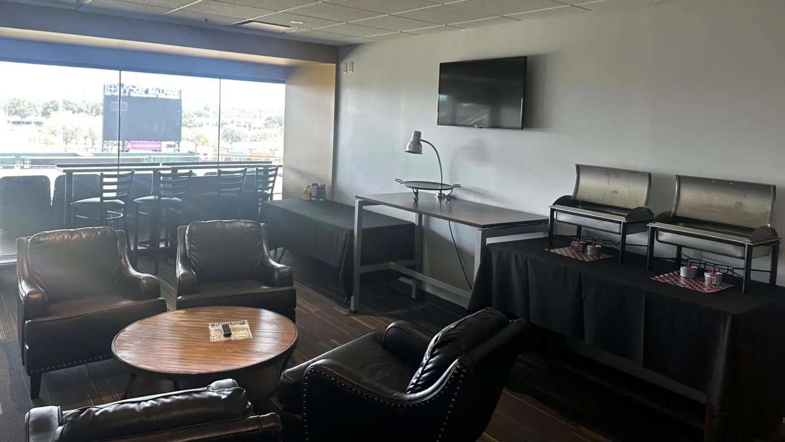 A private suite overlooking the field